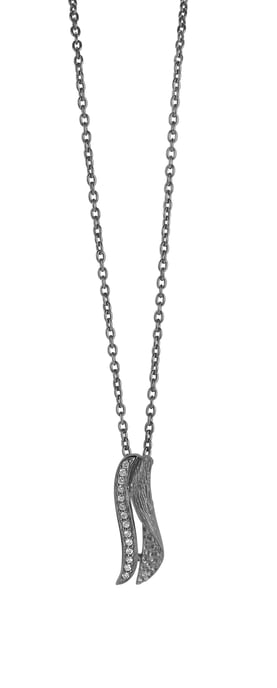 Orphelia Damen-Kette aus 925er Sterlingsilber mit Anhänger – Schwarz ZH-6030/2 - Image 2