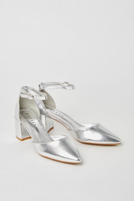 Devonna Pointed Open Mid Block Heel Court Shoes