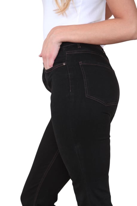 Magic Shaping High Waisted Slim Flare Leg Jeans für Damen in Schwarz - Image 4