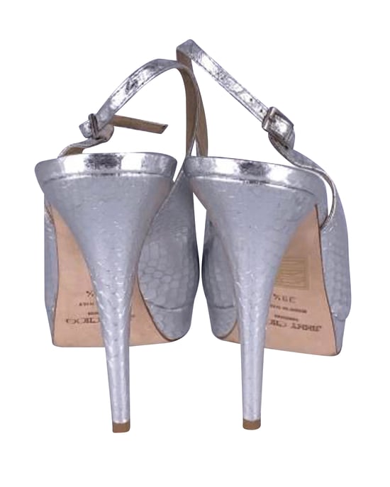 Jimmy Choo Clue-Pumps aus silbernem Leder - Image 3