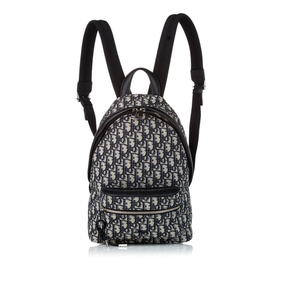 Vintage Dior Oblique Canvas Backpack Blue