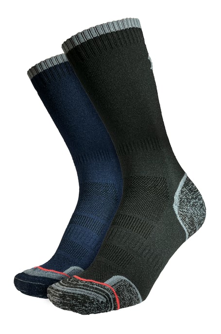 1000 Mile - 2er-Pack Herren Walking Socken mit einlagigem, atmungsaktivem Polster - Anthrazit / Marineblau - Image 1
