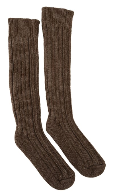 Dolce & Gabbana Chic Braune Wollmischung Über-Knie Damensocken - Image 1