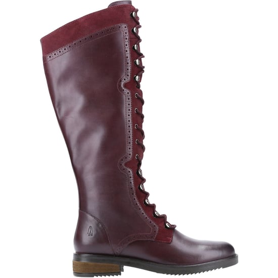 Hush Puppies Womens/Ladies Rudy Lace Up Long Leather Boot (Burgundy)