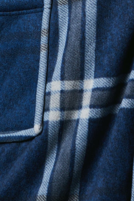 Men's Check Bonded Fleece Lined Dressing Gown