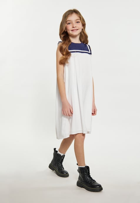Dreimaster Kleid Mädchen Wollweiß - Image 3