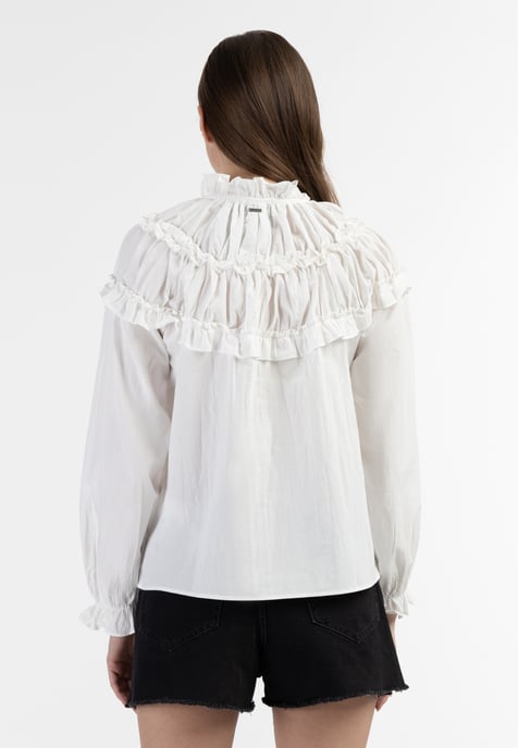 Dreimaster Bluse Damen Wollweiß - Image 4