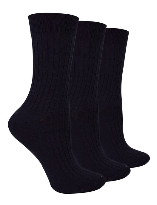 3 Paar Damen Original Merinowollsocken | Steven | Atmungsaktive dicke warme Stiefelsocken - Schwarz - Image 1