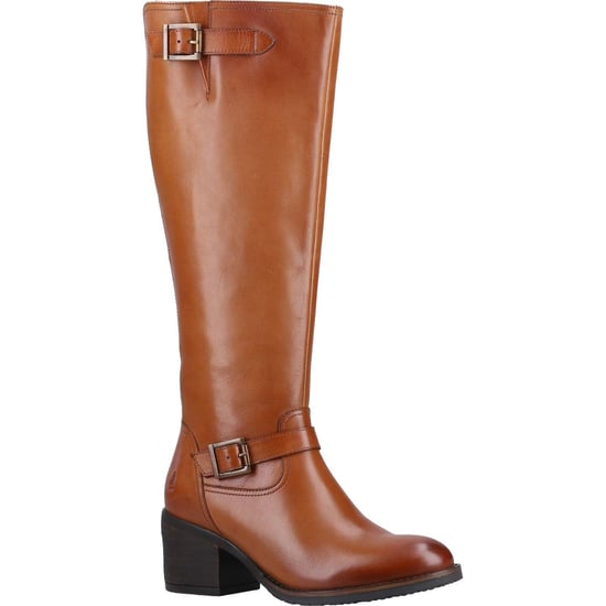 Hush Puppies Heidi Leder Damen Tan Leder Stiefel - Image 1