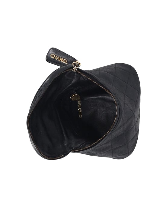 Chanel Vintage Gürteltasche aus schwarzem Kaviarleder - Image 3