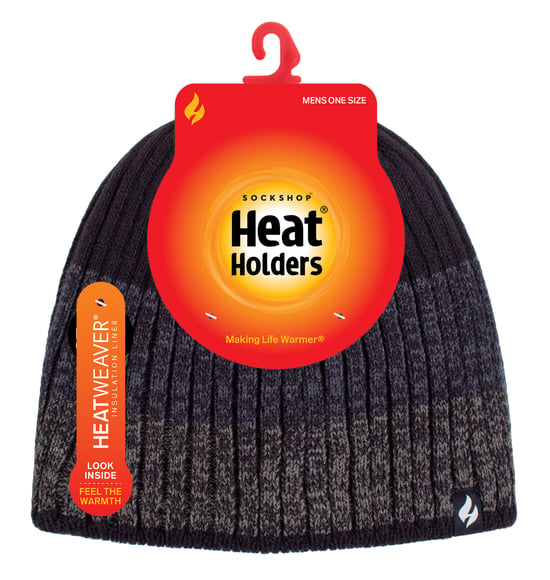 Herren Fleece gefüttert gestreifte Wintermütze | Wärmehalter | hohe Leistung weich isoliert Thermohut - Navy - Image 2