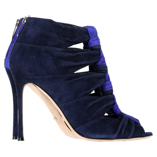 Sergio Rossi Bicolor Cut-Out Stiefeletten aus blauem Wildleder - Image 1