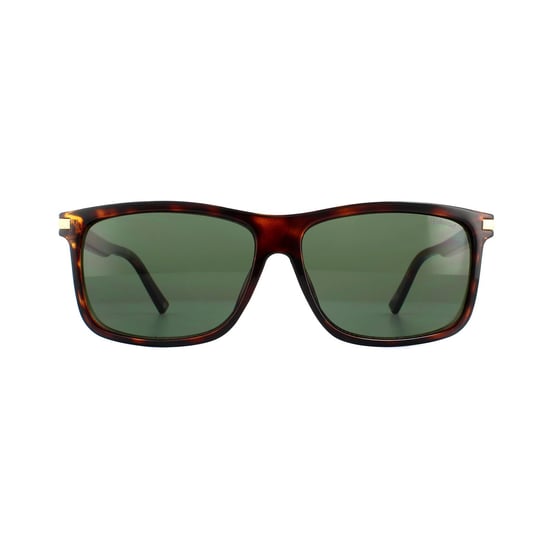Polaroid Rectangle Mens Dark Havana Green Polarized Sunglasses