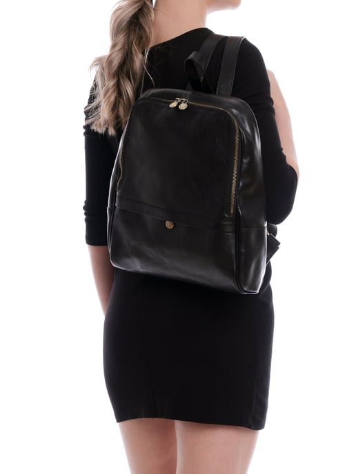 Anna Luchini SS22 AL 3132 Noir Cuir de vachette Sac - Image 5