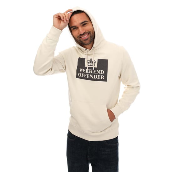 Men's Weekend Offender Garrison Logo Hoody in Off White