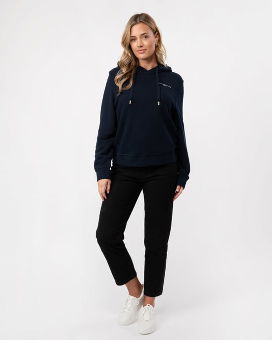 Tommy Hilfiger 1985 Relax Mini Corp Logo Damen Hoodie - Image 3