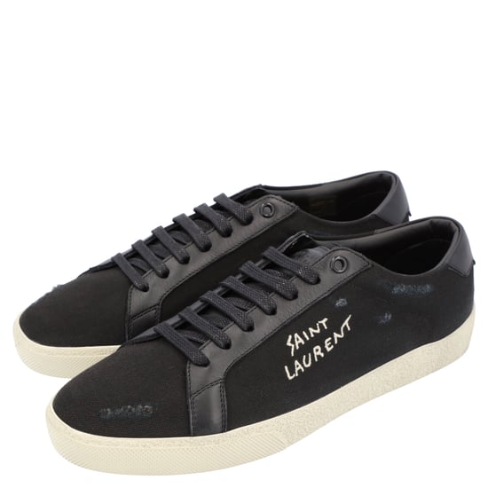Saint Laurent Court Classic Sl/06 Bestickte Sneakers Schwarz - Image 4