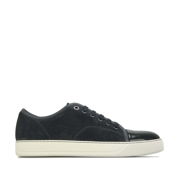 Men's Lanvin Matt Toe Cap Sneakers in Light Grey