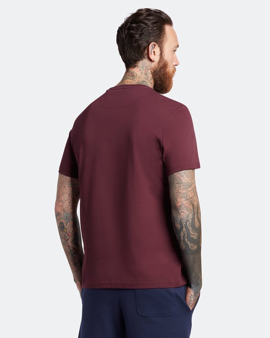 Einfarbiges T-Shirt von Lyle & Scott in Burgunderrot - Image 4