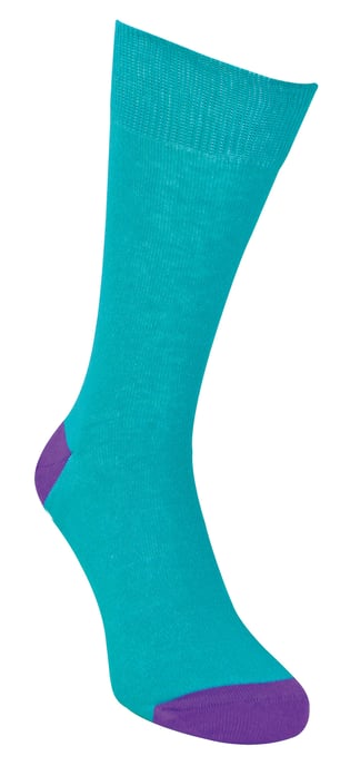 12er Multipack Herren schwarze Baumwollsocken | Sock Snob | Atmungsaktive Crew-Socken mit gepolstertem Fersen- und Zehenbereich - Türkis - Image 2