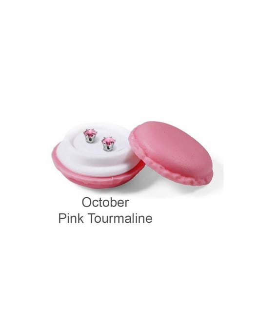 Geburtsstein-Oktober-Ohrringe - Silber und Rosa - Image 4