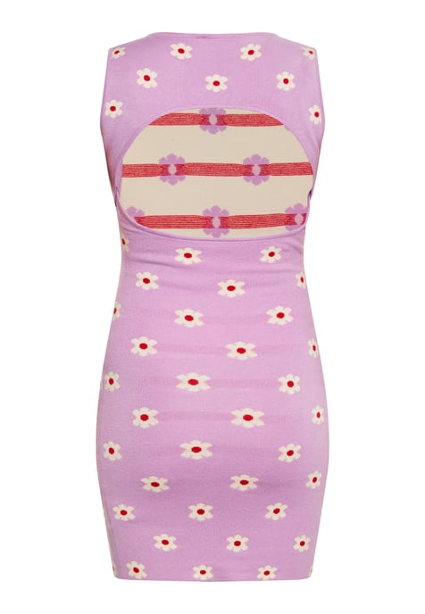 Mymo Kleid Damen LILA CREME ROT - Image 4