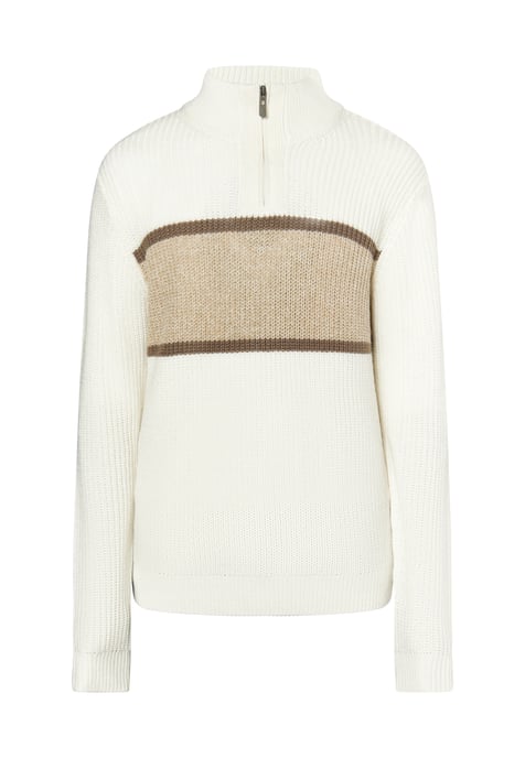 Mo Grobstrickpullover Herren Weiss Mehrfarbig - Image 1