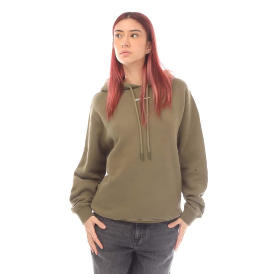 Damen Off-White Flock Chine Blumen Pfeil Hoodie in Grün - Image 1
