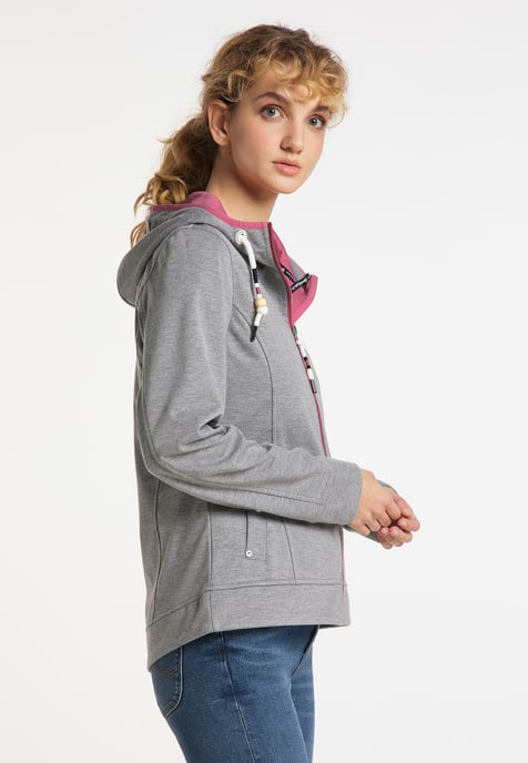Schmuddelwedda Funktionsjacke Damen grau melange sorbetrot - Image 3