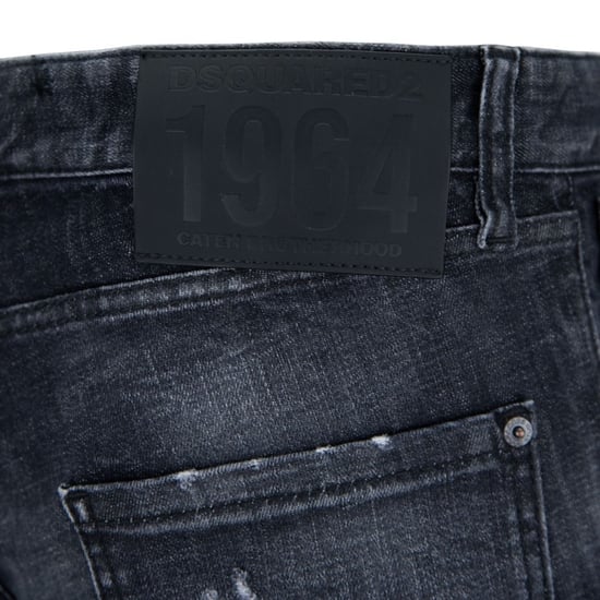 Dsquared2 Relaxed Long Crotch Reinforced Ripped Black Jeans