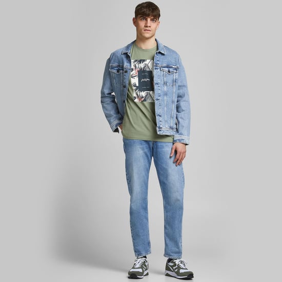 JACK&JONES Men's casual cotton t-shirt crew neck short sleeve