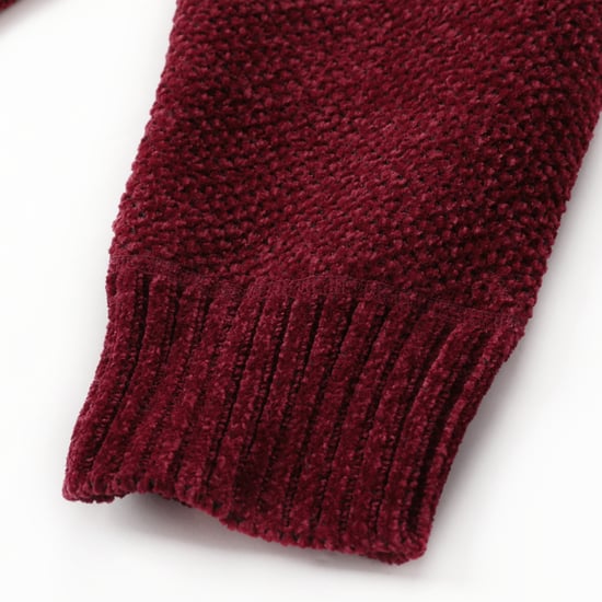 Herren-Cardigan mit Rei?verschluss, Stehkragen und gefuttertem Grobstrickpullover Rot - Image 4