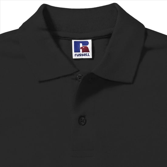 Russell Herren 100% Baumwolle Kurzarm-Poloshirt (Schwarz) - Image 2