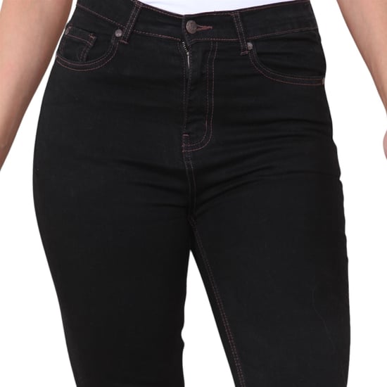 Magic Shaping High Waisted Slim Flare Leg Jeans für Damen in Schwarz - Image 3