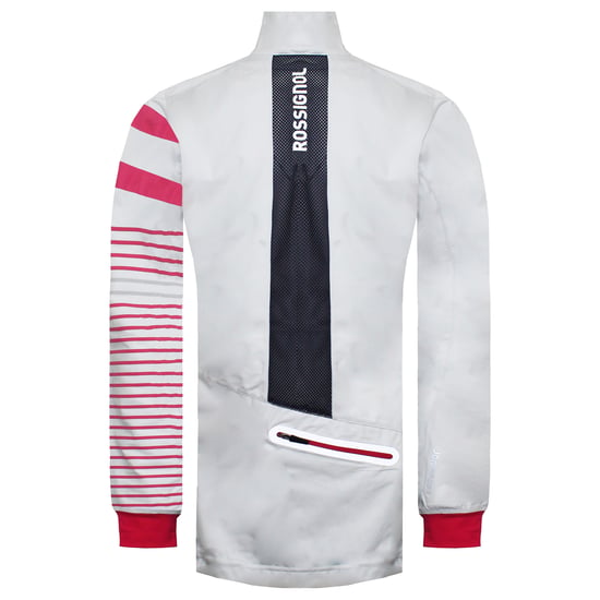Rossignol Long Sleeve Zip Up White/Red Womens Ski Softshell Jacket RLFWJ22 100