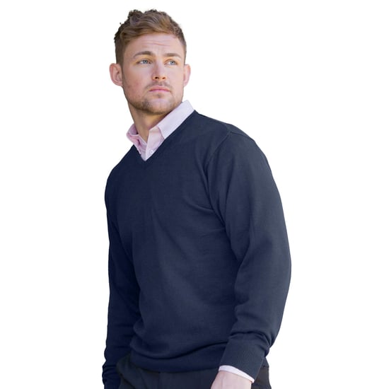 Russell Collection Strickpullover mit V-Ausschnitt (Dunkles Marineblau) - Image 4