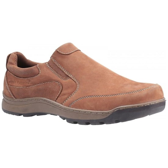 Hush Puppies Herren Jasper Slip On Lederschuhe (Tan) - Image 1