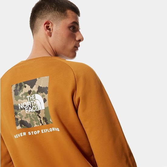 The North Face Raglan zurück Box Mens Crewneck Sweatshirt Tan - Image 5
