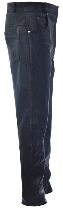 Mens Black '501' Leather Jeans-Montana