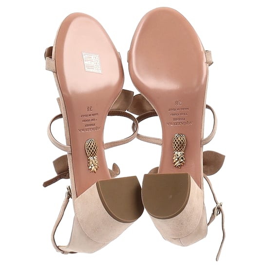 Aquazzura St. Tropez Schleife 50mm Sandale aus beigem Wildleder - Image 6