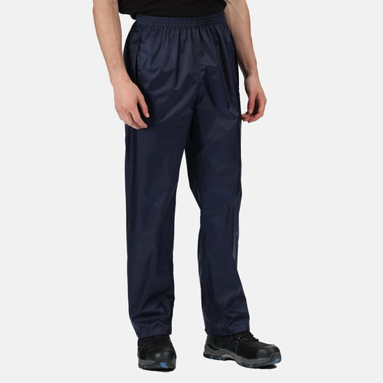 Regatta Pro Mens Packaway Waterproof Breathable Overtrousers (Navy)