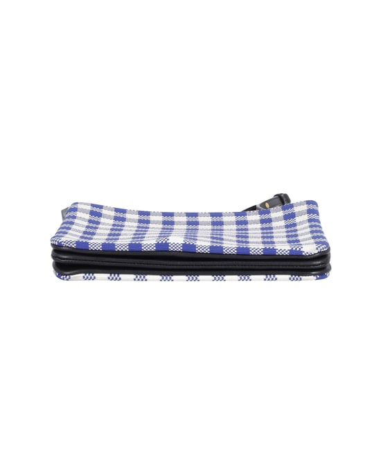 Celine Trio Gingham Umhängetasche aus Baumwolle in Blau und Weiß - Image 6