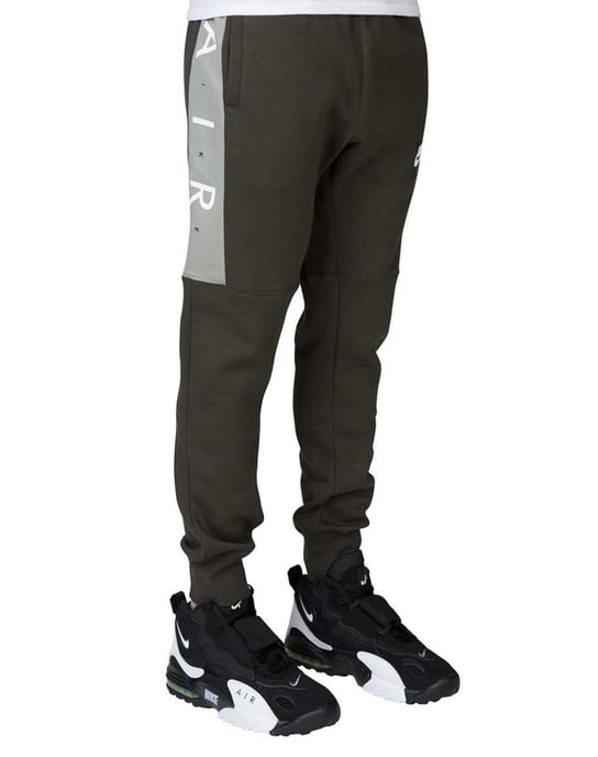 Nike Air Herren Zip durch Trainingsanzug Set Olive Grün - Image 5