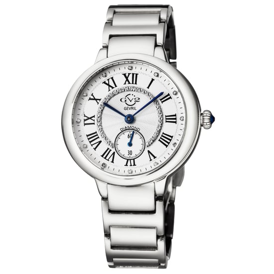 GV2 Rom Frauen Schweizer Quarz Diamant Silber Zifferblatt Edelstahl Uhr - Image 1