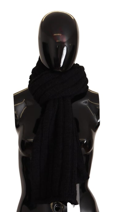 Dolce & Gabbana Black Virgin Wool Tritt Unisexe Châle chauffant - Image 5