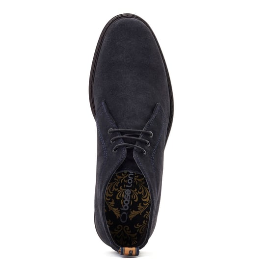 Base London Mens Kilby Suede Navy Suede Chukka Boots
