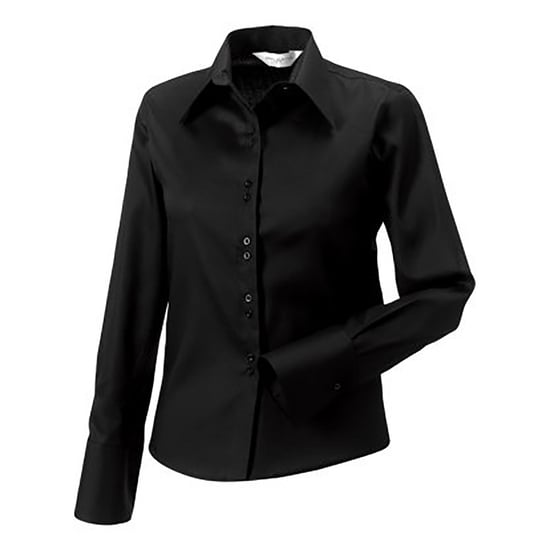 Russell Collection Bluse, Langarm, bügelfrei (Schwarz) - Image 2