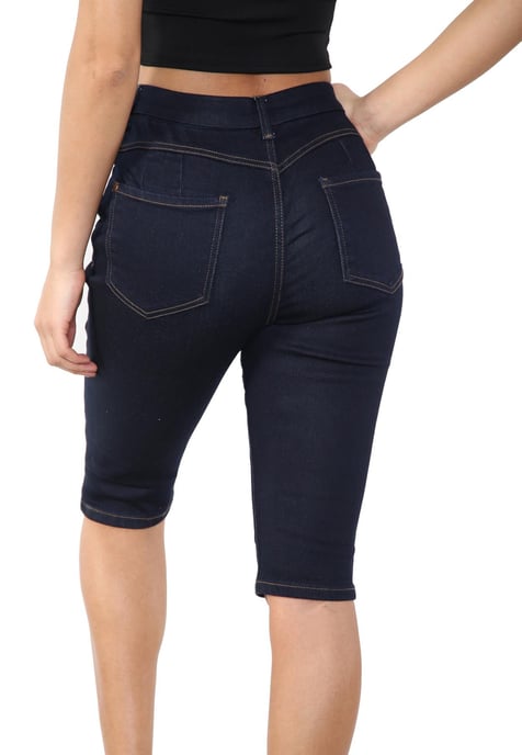 MYT Womens Magic Shaping hoch taillierte Denim-Shorts Indigo - Image 2