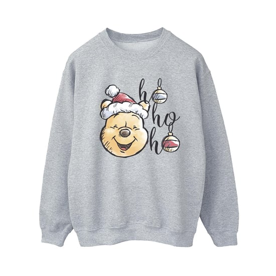 Disney Womens/Ladies Winnie The Pooh Ho Ho Ho Baubles Sweatshirt (Sports Grey)