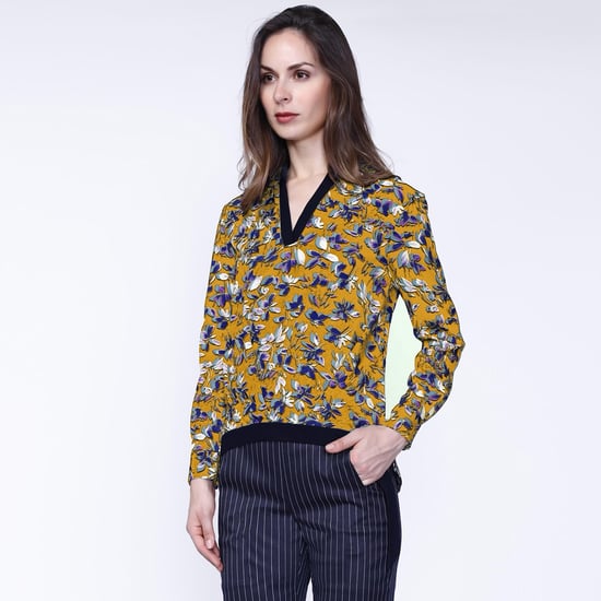Satin-Kolibri-Bluse und Blätterdruck - Image 1